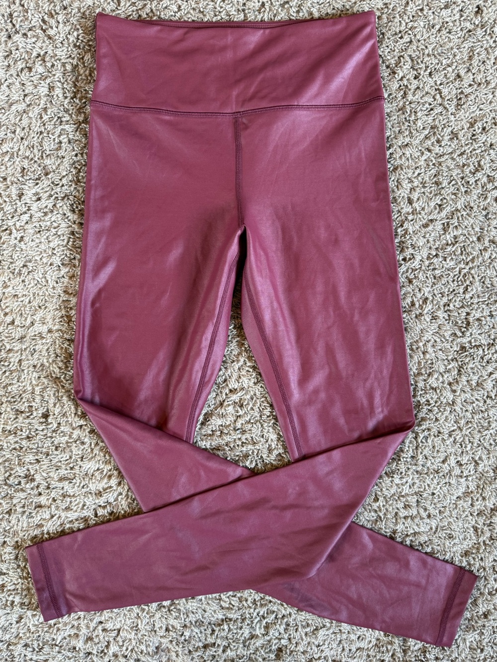ZYIA cranberry metallic light and tight leggings